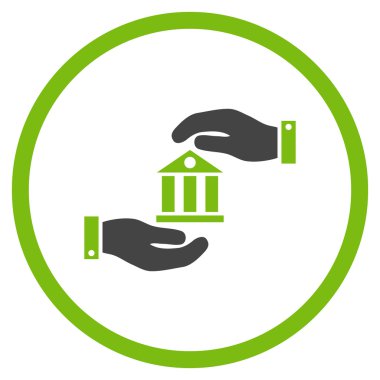 Banka hizmet düz vektör simgesi