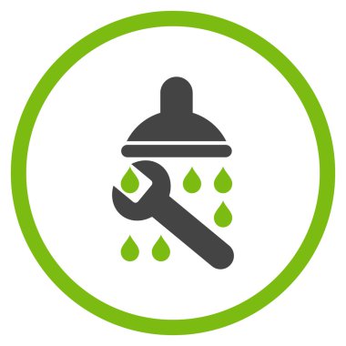 Duş sıhhi tesisat düz vektör simgesi