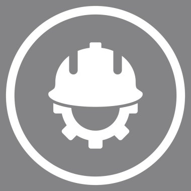 Geliştirme kask düz vektör simgesi