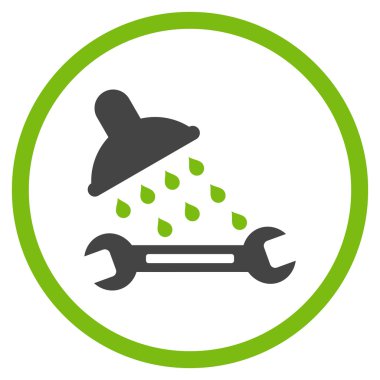 Duş sıhhi tesisat düz vektör simgesi