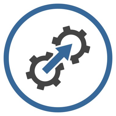 Dişli Tümleştirme düz vektör simgesi