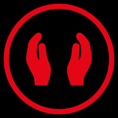 Bakım el düz vektör simgesi