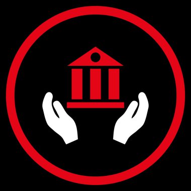 Banka hizmet düz vektör simgesi