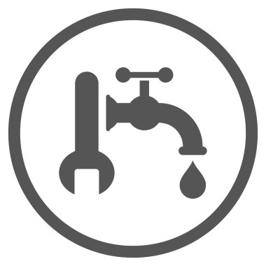 Sıhhi tesisat düz vektör simgesi