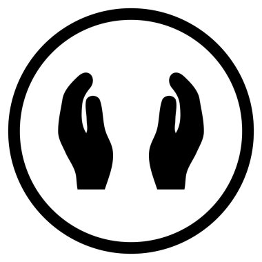 Bakım el düz vektör simgesi