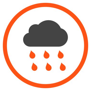 Yağmur bulutu düz vektör simgesi