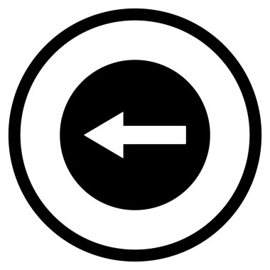 Sol yönlü ok düz vektör simgesi