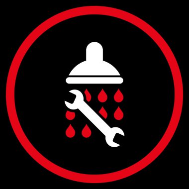 Duş sıhhi tesisat düz vektör simgesi