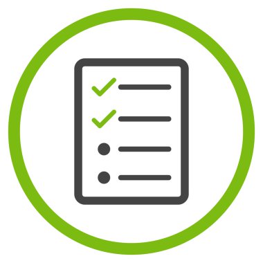 Denetim listesi sayfa düz vektör simgesi