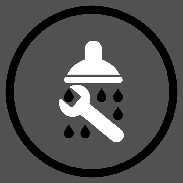 Shower Plumbing Flat Vector Icon — Stock Vector