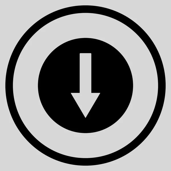 Abajo flecha redondeada plana Vector icono — Vector de stock