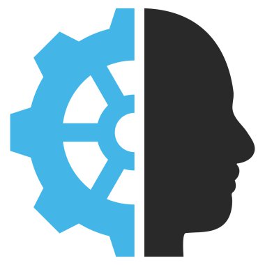 Cyborg vites düz vektör piktogram