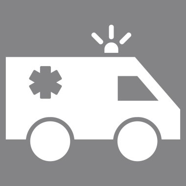 Ambulans araba düz vektör piktogram