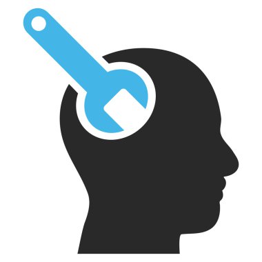 Beyin aracı düz vektör piktogram