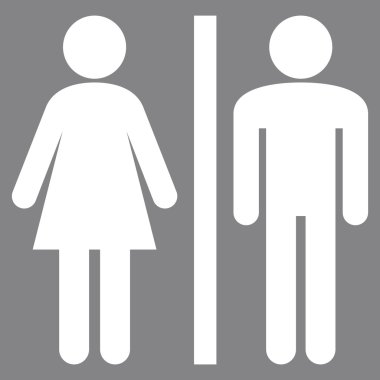 Tuvalet kişi düz vektör piktogram