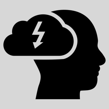 Beyin fırtınası düz vektör piktogram
