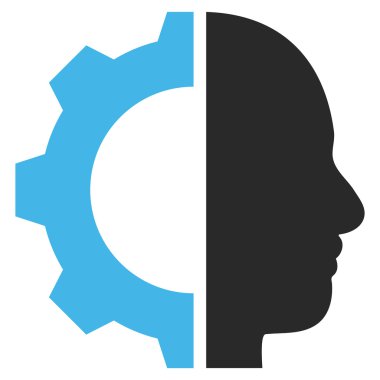 Cyborg vites düz vektör piktogram