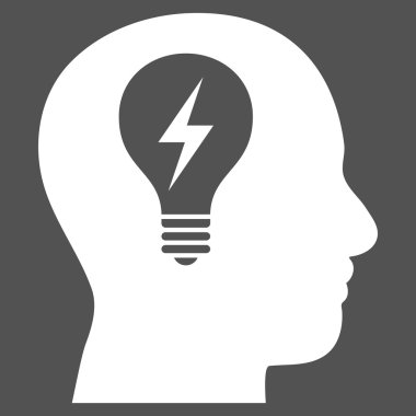 Kafası ampul düz vektör piktogram