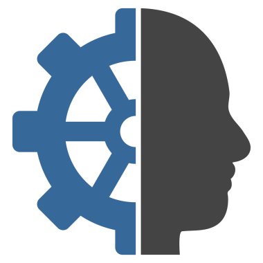 Cyborg vites düz vektör piktogram