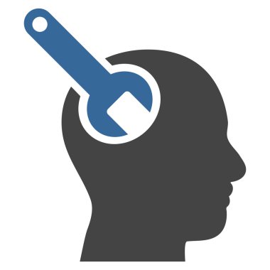 Beyin aracı düz vektör piktogram