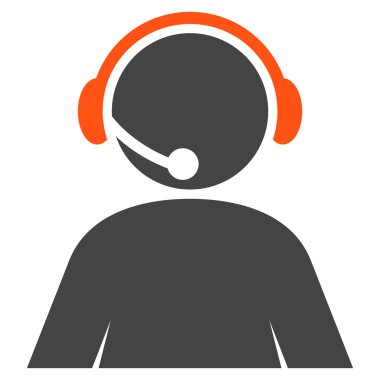 Çağrı merkezi Yöneticisi düz vektör piktogram