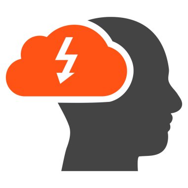 Beyin fırtınası düz vektör piktogram