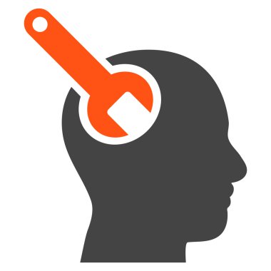 Beyin aracı düz vektör piktogram