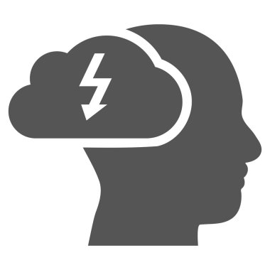 Beyin fırtınası düz vektör piktogram