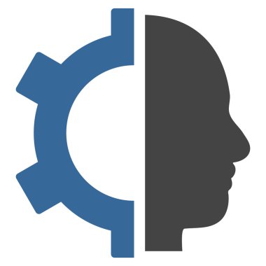 Cyborg vites düz vektör piktogram