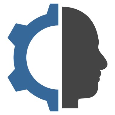 Cyborg vites düz vektör piktogram