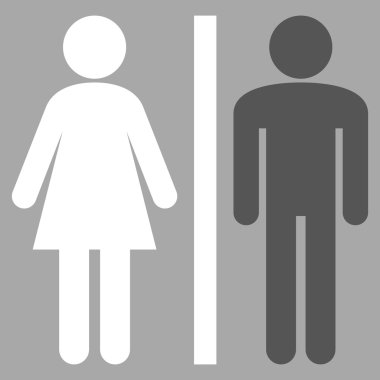 Tuvalet kişi düz vektör piktogram