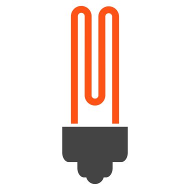 Floresan ampul düz vektör piktogram