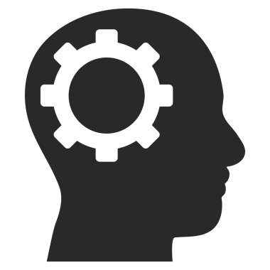 Akıl vites düz vektör piktogram