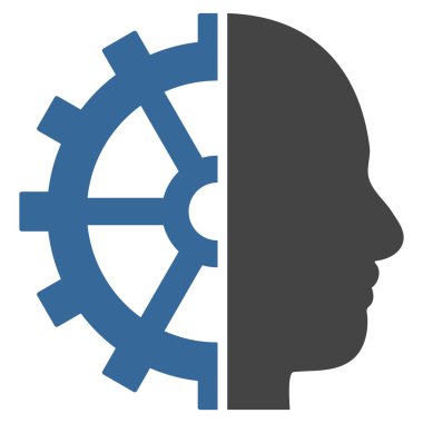 Cyborg vites düz vektör piktogram