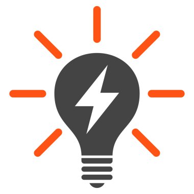 Elektrik ışık ampul düz vektör piktogram