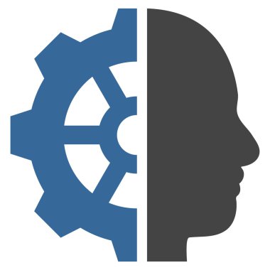 Cyborg vites düz vektör piktogram