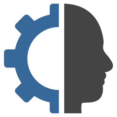 Cyborg vites düz vektör piktogram