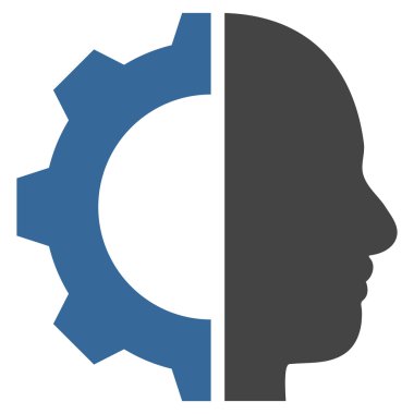 Cyborg vites düz vektör piktogram