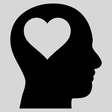 Sevgili baş düz vektör piktogram