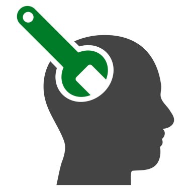 Beyin aracı düz vektör piktogram