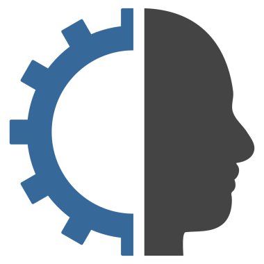 Cyborg vites düz vektör piktogram