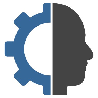 Cyborg vites düz vektör piktogram