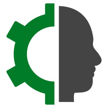 Cyborg vites düz vektör piktogram