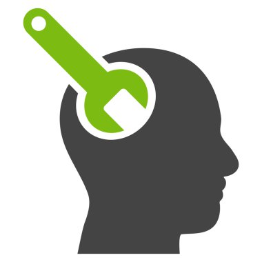 Beyin aracı düz vektör piktogram