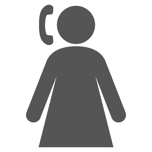 Calling Lady Flat Vector Pictogram — Stock Vector