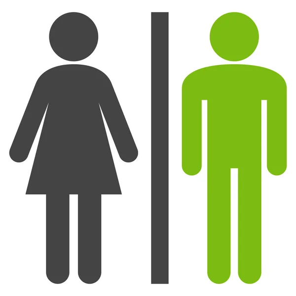 WC Personas Apartamento Vector Pictogram — Archivo Imágenes Vectoriales