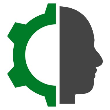 Cyborg vites düz vektör piktogram