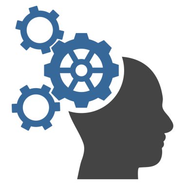 Beyin mekanik düz vektör piktogram