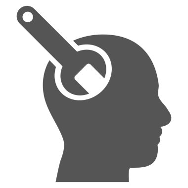 Beyin aracı düz vektör piktogram