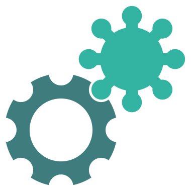 Motor bileşenleri düz vektör piktogram